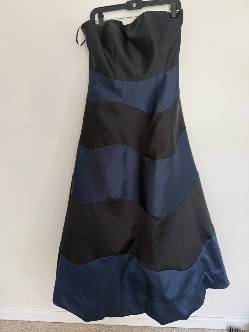 NWT Anthropologie Hutch Dress Rena Maxi Gown Strapless in Colorblock Navy Black - Picture 6 of 11